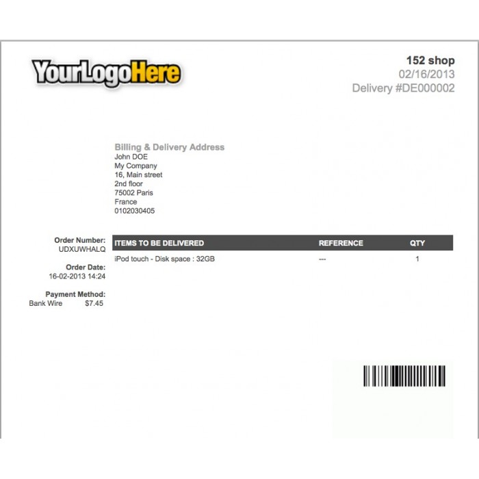 invoice delivery barcode generator prestashop addons