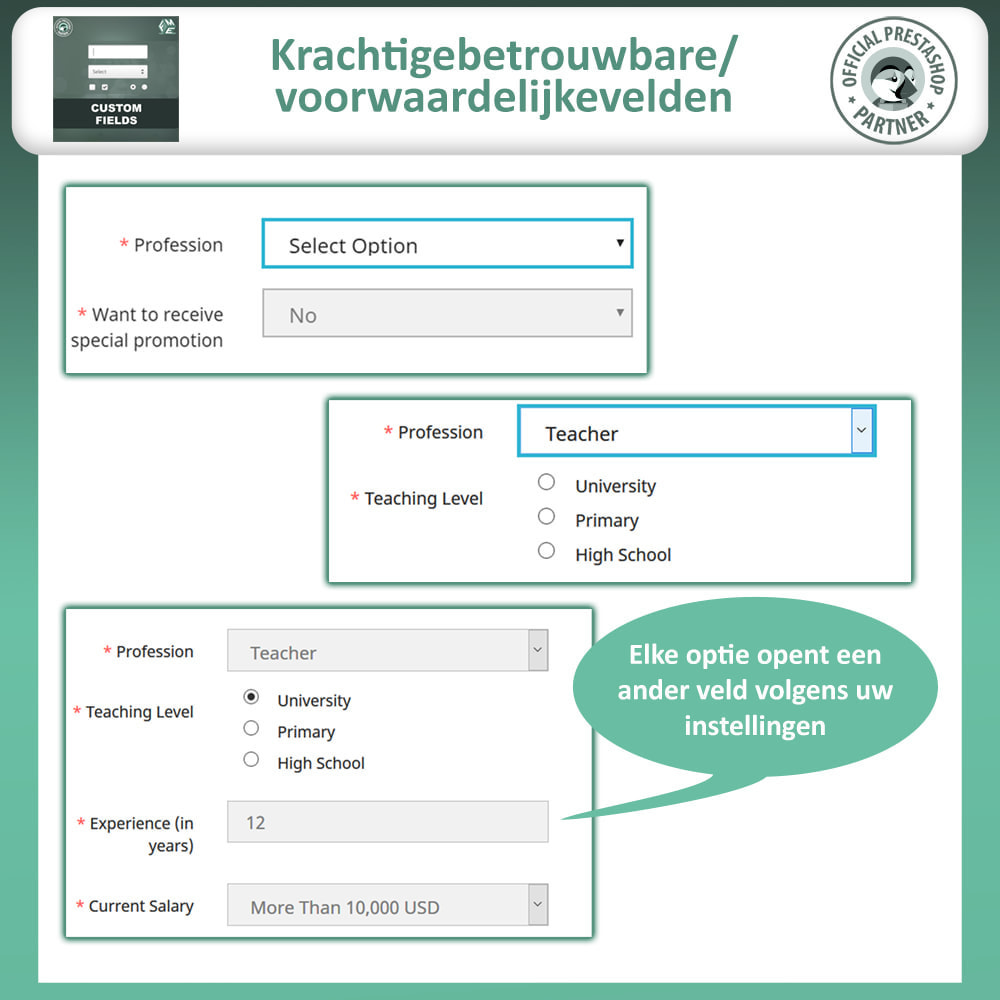 module - Registratie en Proces van bestellingen - Voeg aangepaste afrekenvelden toe - 8