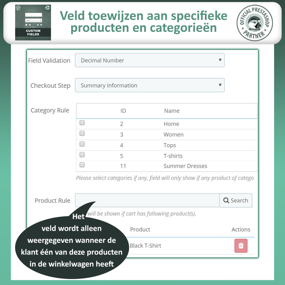 module - Registratie en Proces van bestellingen - Voeg aangepaste afrekenvelden toe - 11