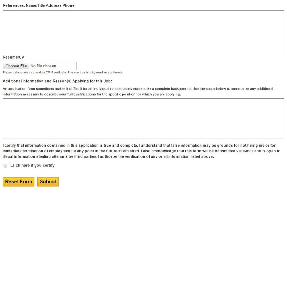 forms for job