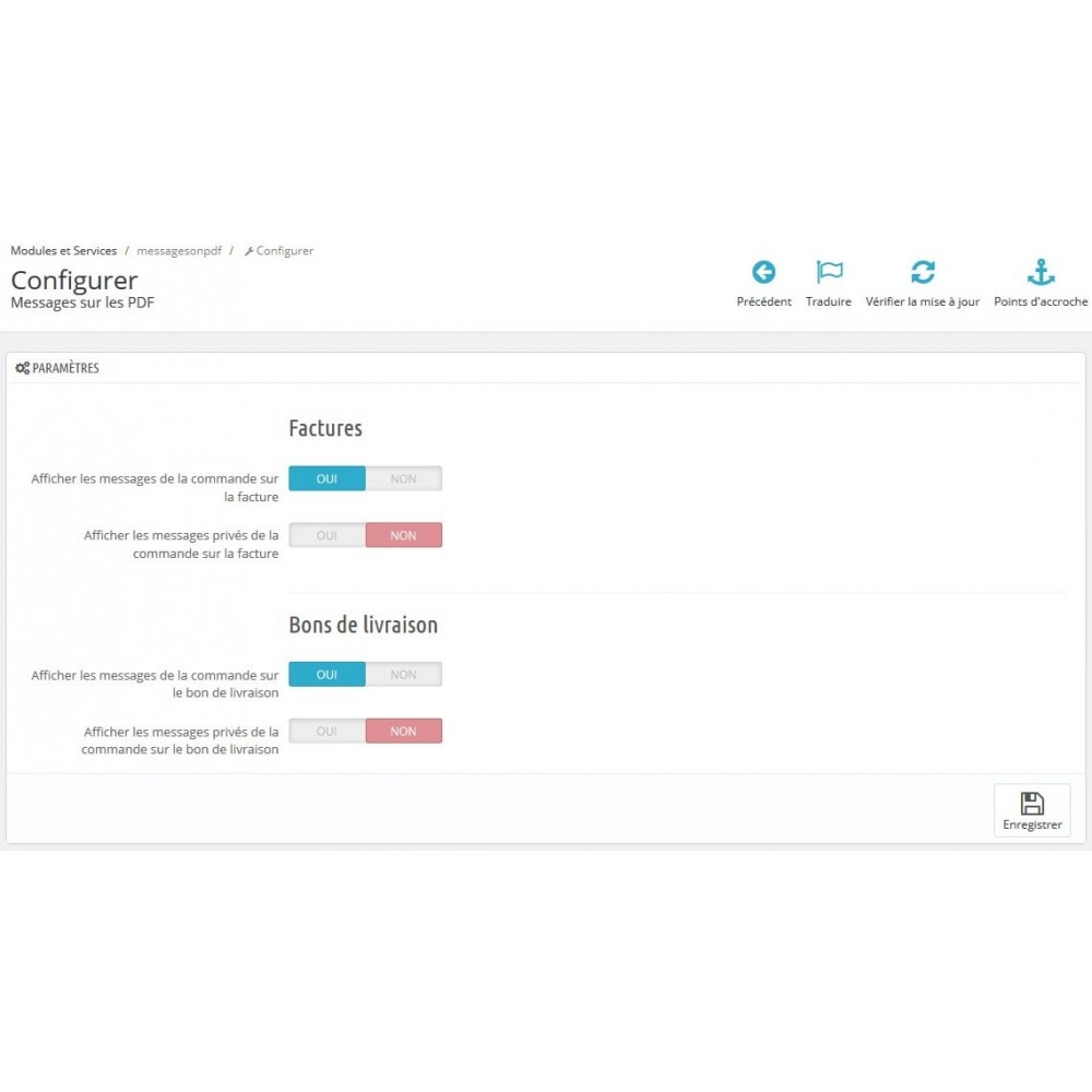 customers messages on pdf invoices and delivery slips prestashop