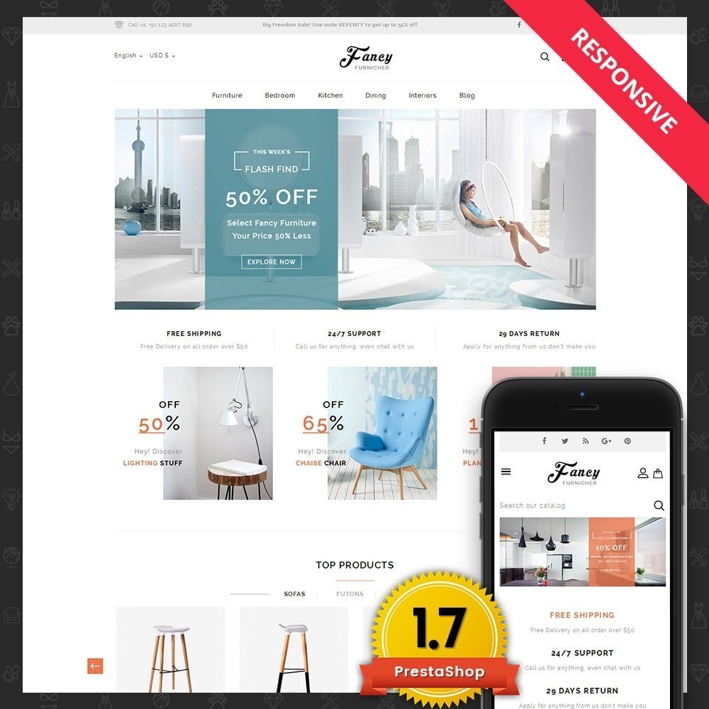 fancy furniture online store prestashop addons website store template