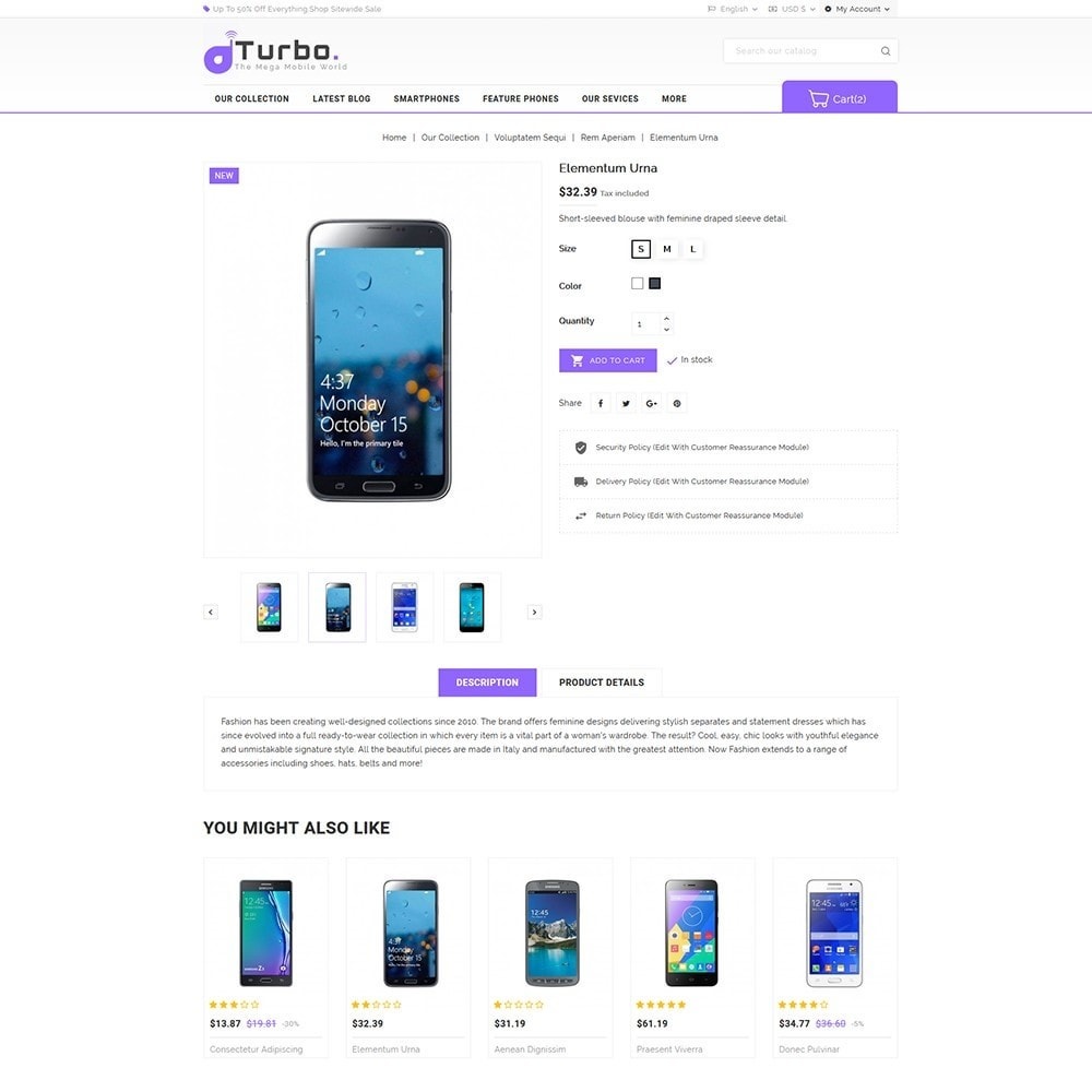 turbo mobile store prestashop addons mobile store template