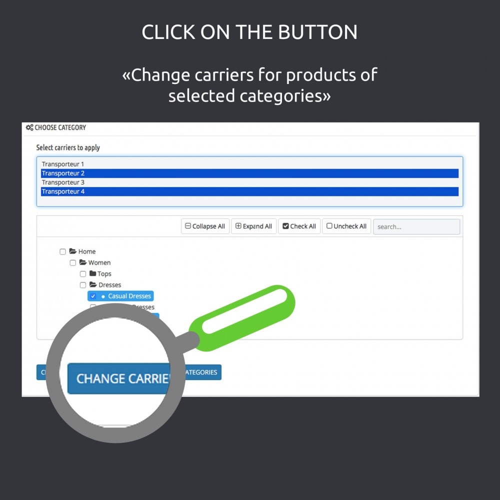 Quickly change carriers by categories PS 1.5 1.7