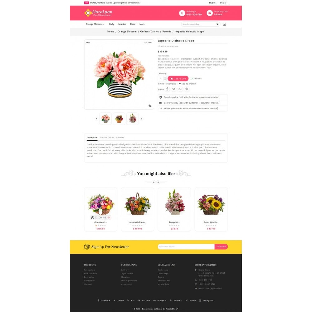 floral pan bloom works prestashop addons bloom works